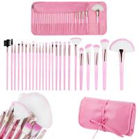 Pędzelki do makijażu 24 sztuki w etui - Light Pink