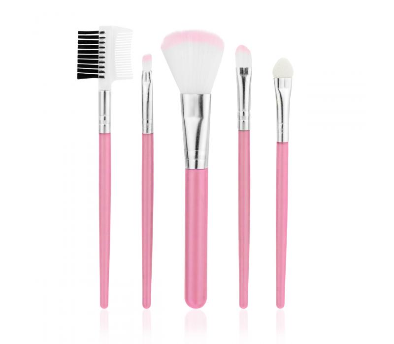 Zestaw 5 pędzelków do makijażu Basic Pink