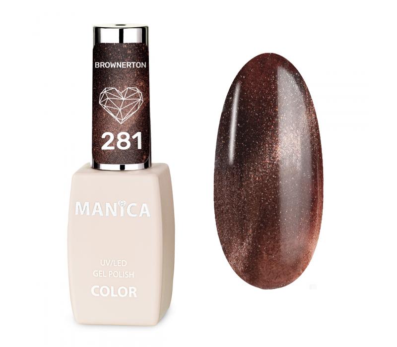 Manica Lakier hybrydowy Cat Eye LED/UV 10ml - Brownerton - 281