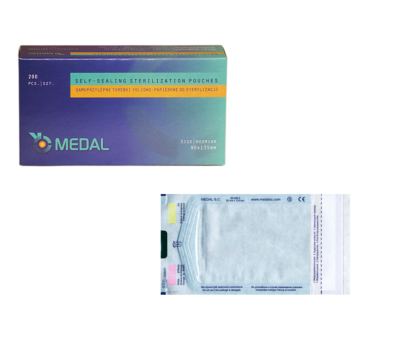 MEDAL Torebki do sterylizacji 90x135mm - 200 szt.