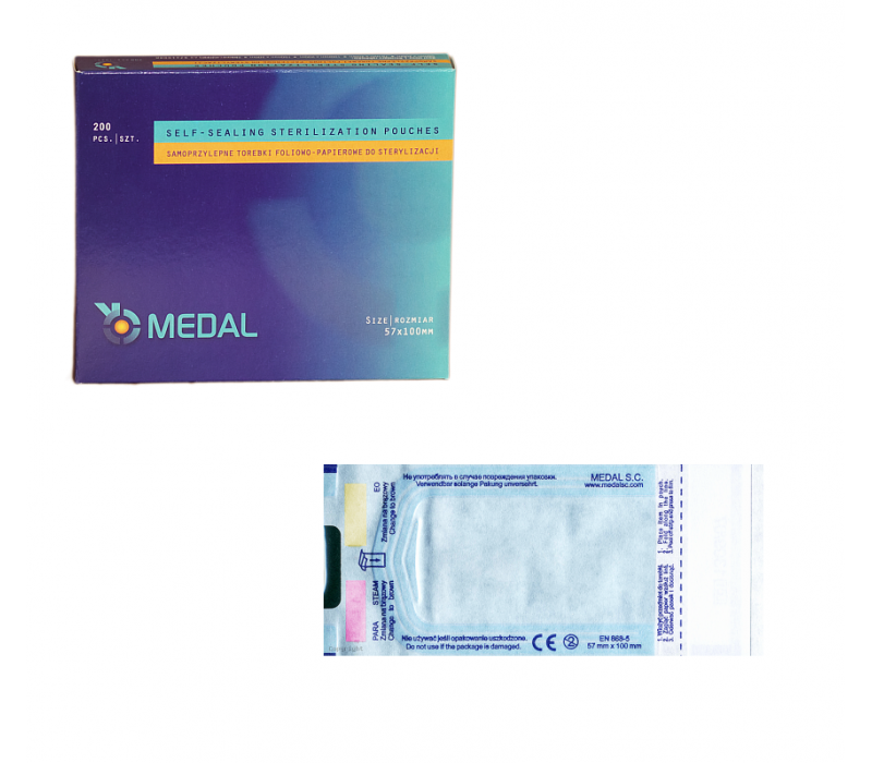 MEDAL Torebki do sterylizacji 57x100mm - 200 szt.