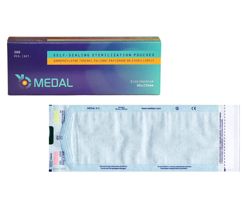 MEDAL Torebki do sterylizacji 90x230mm - 200 szt.