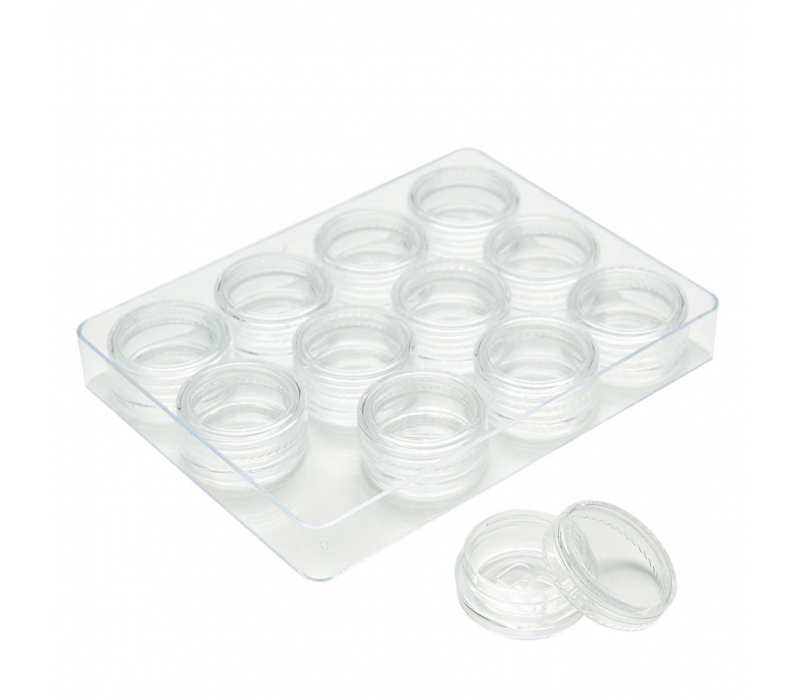 Zestaw 12szt pojemniczków w kasetce 1000 sztuk