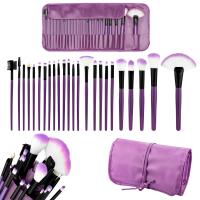 Pędzelki do makijażu 24 sztuki w etui - Purple