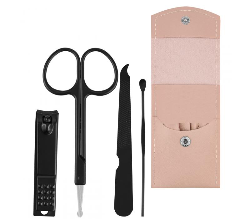 Zestaw do manicure w etui 4 elementy Pink&Black