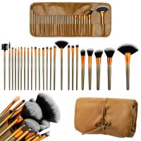 Pędzelki do makijażu 24 sztuki w etui - Bronze