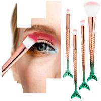 Zestaw 4 pędzelków do makijażu oczu Mermaid Gold&Green