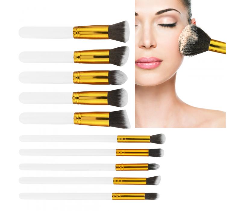 Zestaw 10 pędzelków do makijażu White