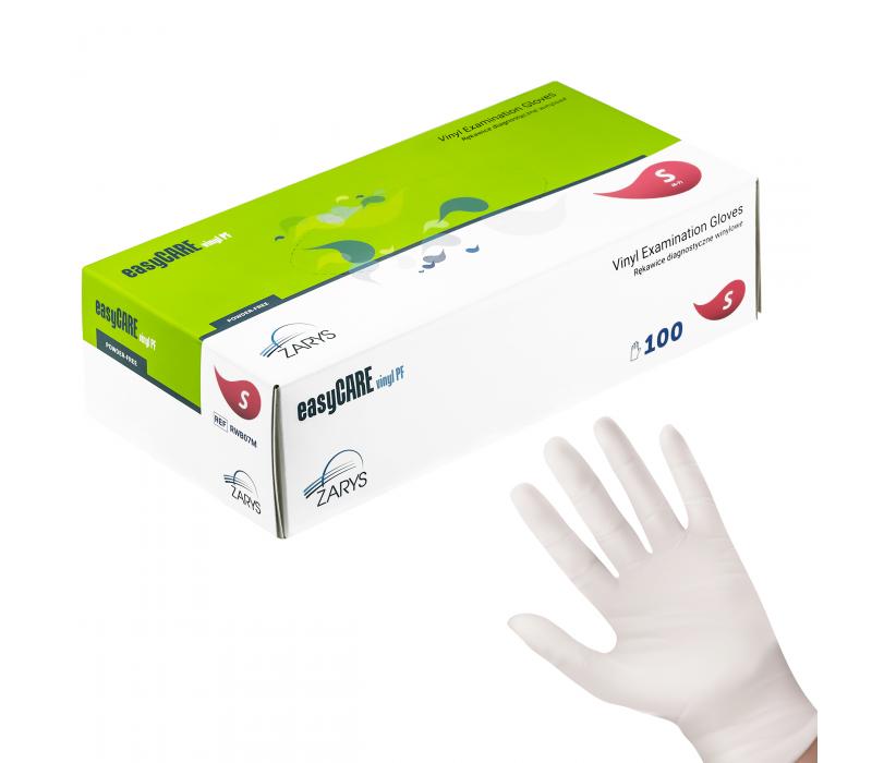  Rękawice EasyCare VINYL PF 100szt - S