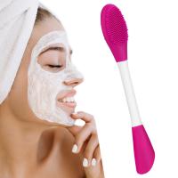 Dwustronna szpatułka do masek i kremów - Fuksja