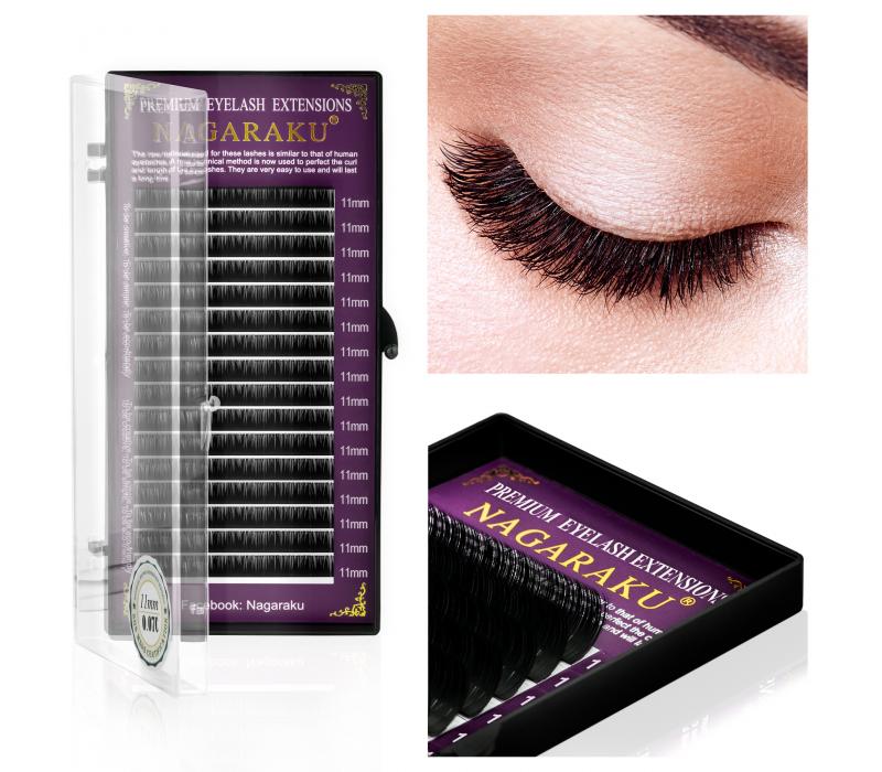 NAGARAKU Jedwabne rzęsy C 0,07 - 11mm