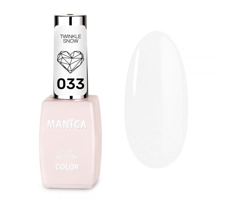 Manica Lakier hybrydowy LED/UV 10ml - Twinkle Snow- 033