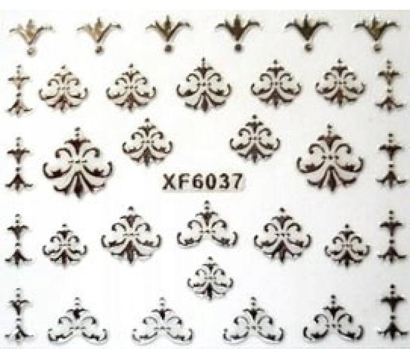 Naklejki złote/srebrne - XF6037 - 10 sztuk