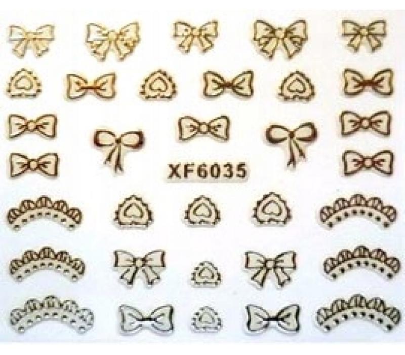 Naklejki złote/srebrne - XF6035 10 sztuk 