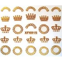 Naklejki złote -XF6015 10 sztuk 