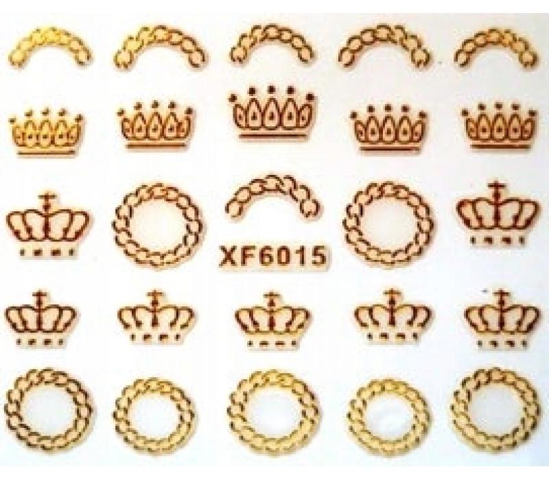 Naklejki złote -XF6015 10 sztuk 