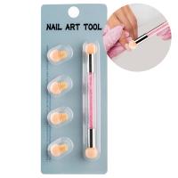 Dwustronny pędzelek do ombre z różowymi kryształkami