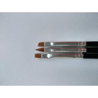 Pędzelki do  Paznokci  Żel Akryl 3szt. Czarne AGB-161