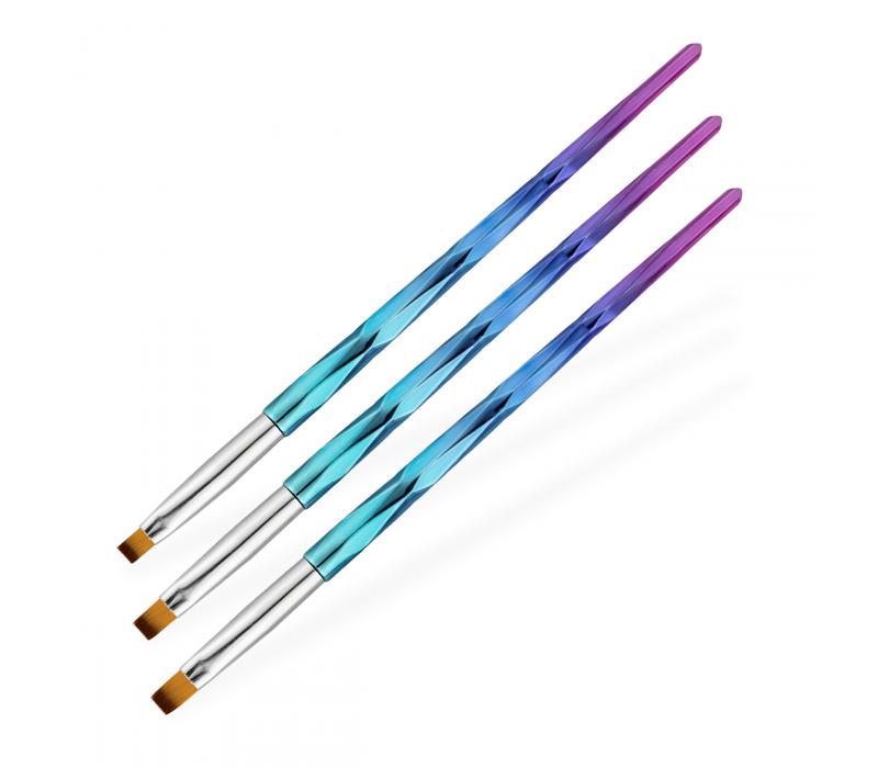 Zestaw 3 pędzelków do żelu Diamond