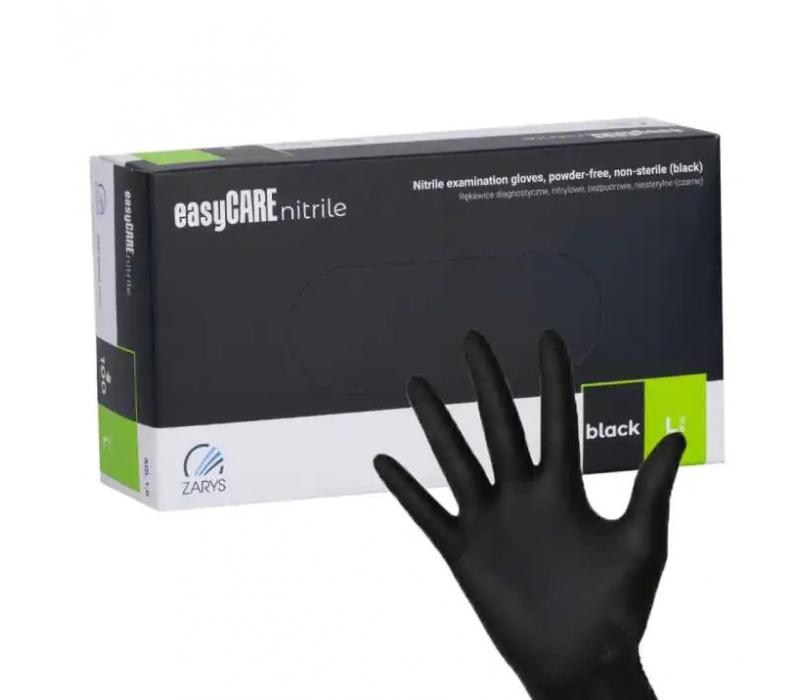  Rękawice EasyCare nitrylle BLACK 100 szt. - L