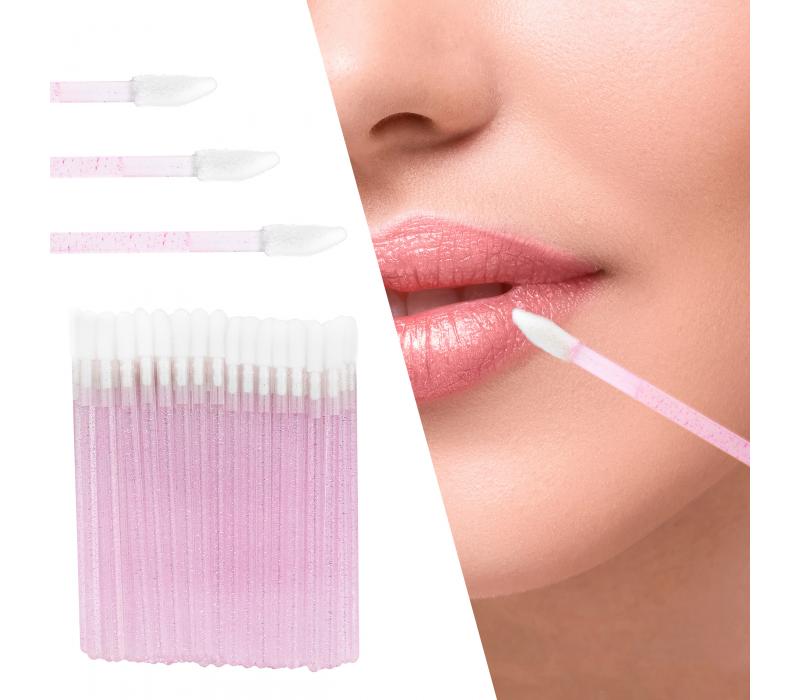 PROFICO Aplikatory do ust glitter pink 50 szt
