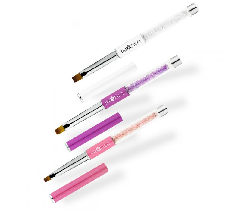 PROFICO Zestaw pędzelków do żelu Cyrkonie Mix - 3 szt