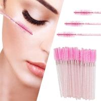 Szczoteczki do rzęs PROFICO glitter różowe 50 szt