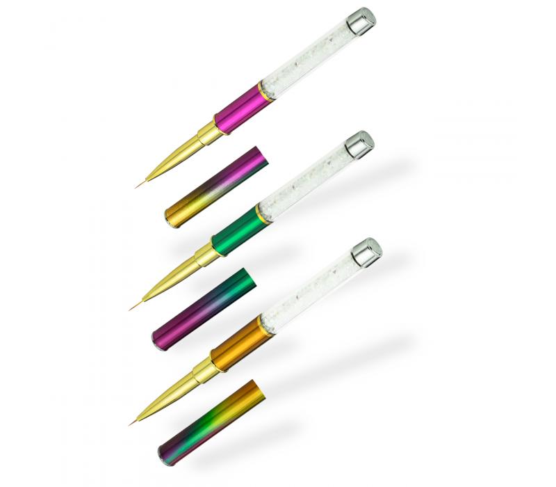 Zestaw 3 pędzelków do zdobień Rainbow