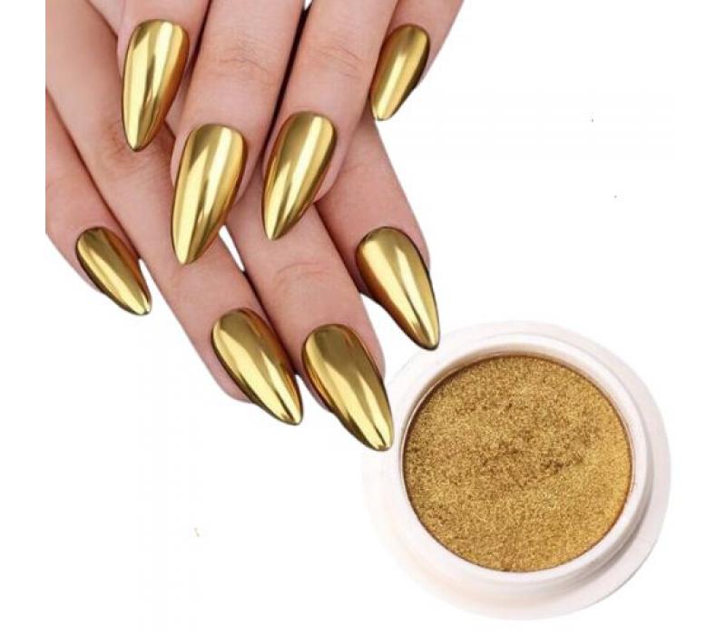 Pyłek METALICZNY CHROME - efekt lustra GLASS - ZŁOTY