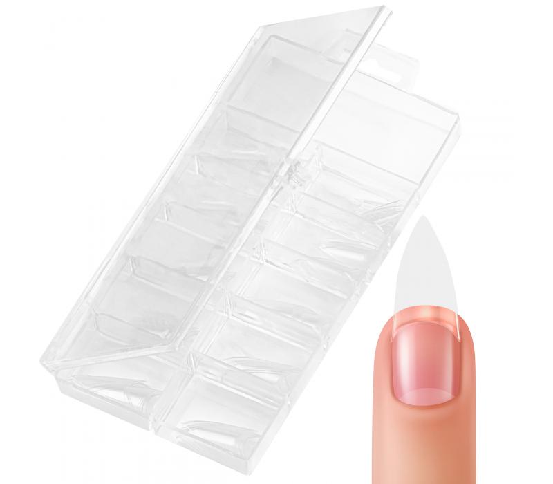 Paznokcie french migdałki szklane Russian Style paznokcie press on 100 sztuk