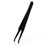  Pęseta kosmetyczna do przedłużania rzęs - czarna zagięta