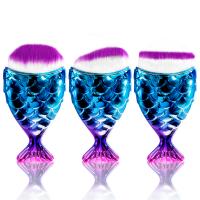 Zestaw 3 pędzelków do nakładania podkładu "Rybka Mini" różowo-niebieskie