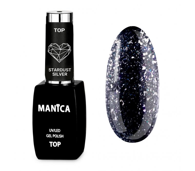 Manica Top hybrydowy UV/LED Gel Polish Top Stardust Silver 10ml