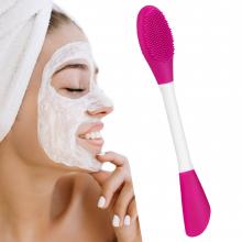 Dwustronna szpatułka do masek i kremów - Fuksja